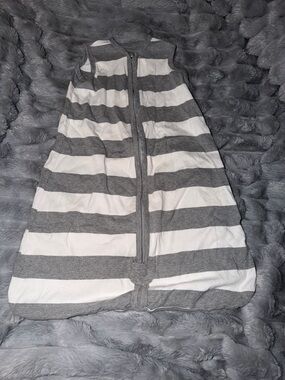 Burt's Bees Baby Grey and White Striped Sleep Sack